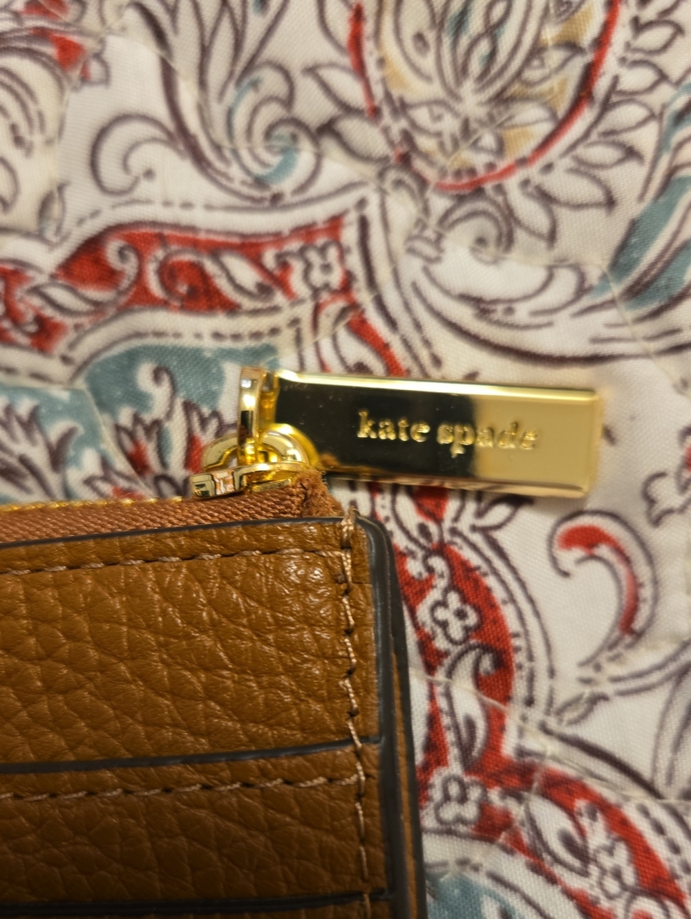kate spade Tan Leather Card Holder Wallet - Picture 3 of 4
